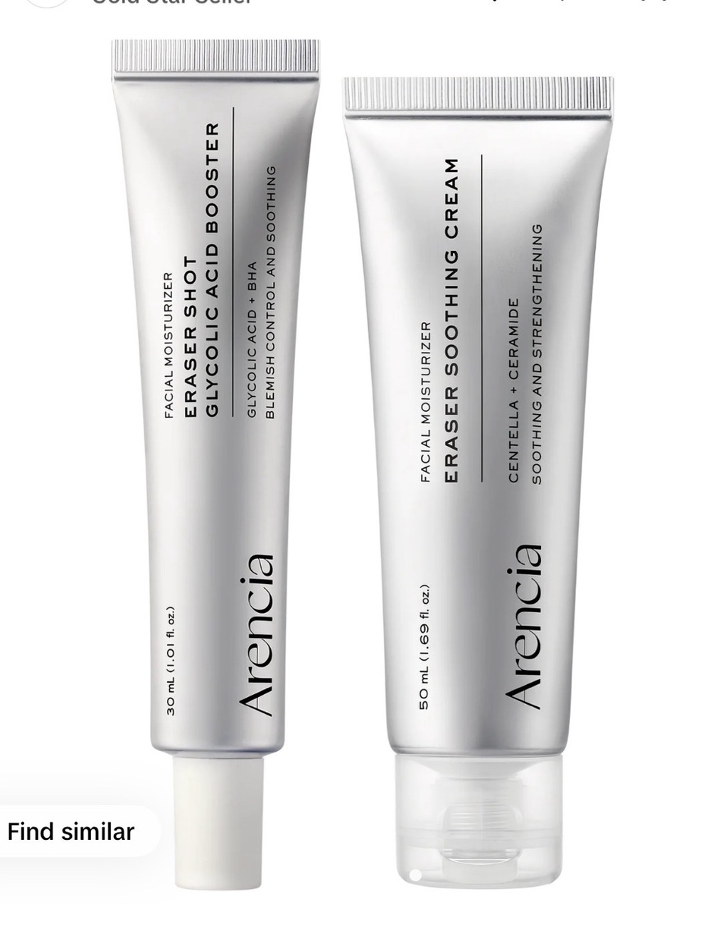 White Facial Moisturizer - Eraser Soothing Cream & Glycolic Acid Booster